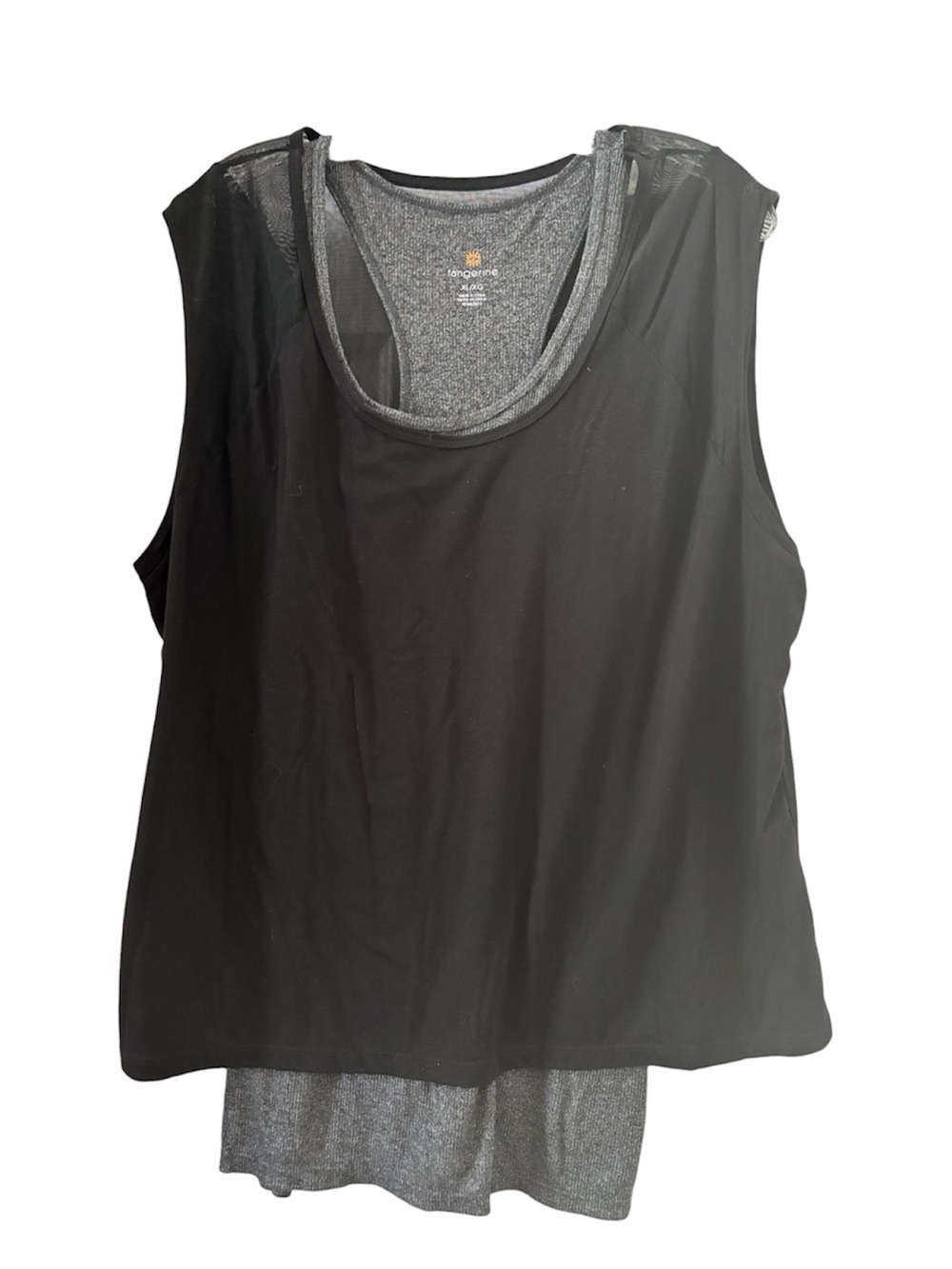 Tangerine Black Layered Tank Top XL